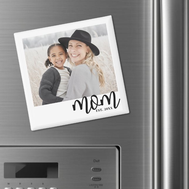 Aimant Cadeau Photo Établie par Maman (Mom Established Photo Gift magnet)