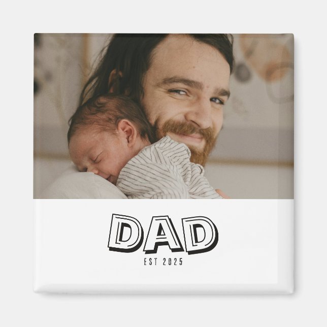 Aimant Cadeau Photo Papa Établi (Devant)