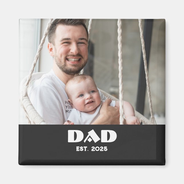 Aimant Cadeau Photo Papa Fondé (Devant)