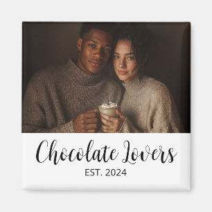 Aimant Cadeau photo pour couple amateur de chocolat établ