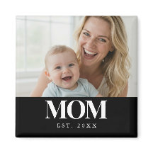 Cadeau Photo Typographie Blanche MAMAN Établie