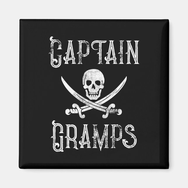 Aimant Cadeau pirate de navigation personnalisé Capitaine (Devant)