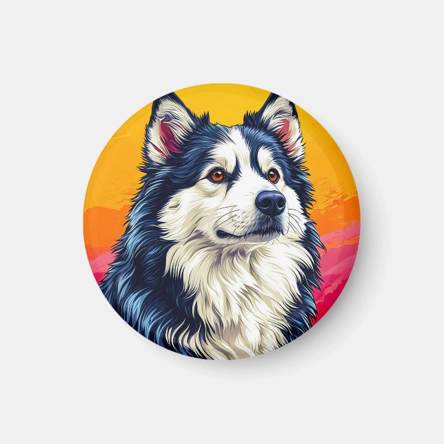 Aimant Cadeau pour amateur de Husky (Devant)