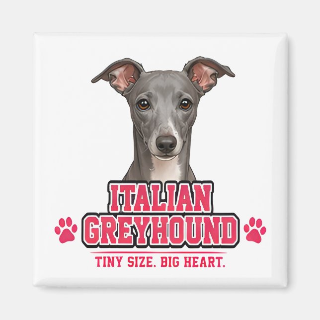 Aimant 🐾 Cadeau pour amateur de Lévrier Italien 🐾 (Devant)