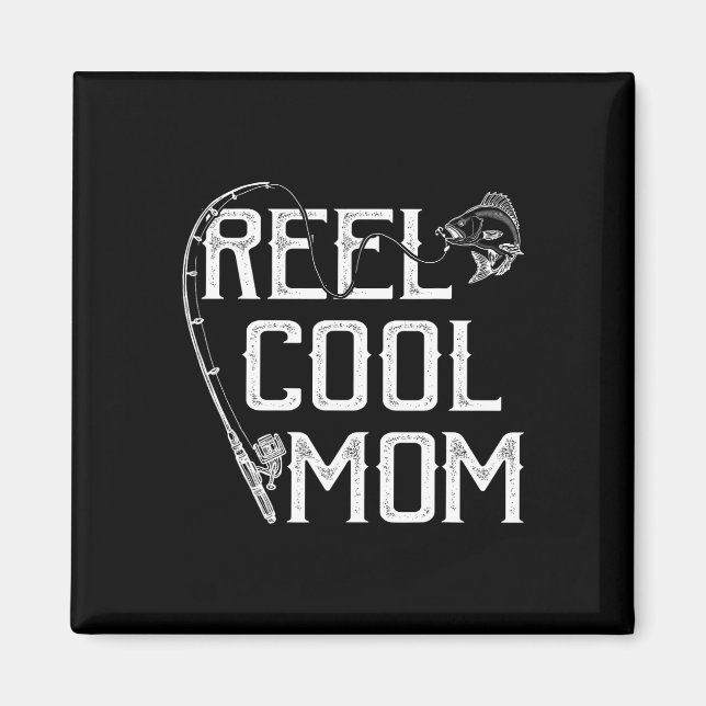 Aimant Cadeau pour amateur de pêche Bobine Maman cool Pêc (Devant)
