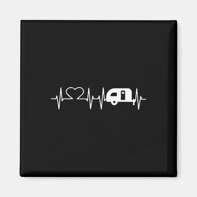 Aimant Cadeau pour amateurs de camping et de feu de camp  (Devant)