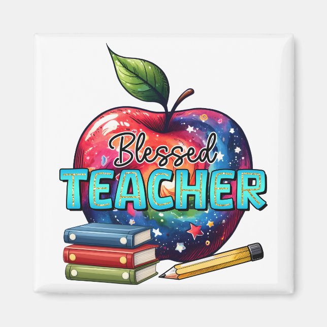 Aimant Cadeau pour Enseignant | Enseignant Bienheureux (Devant)