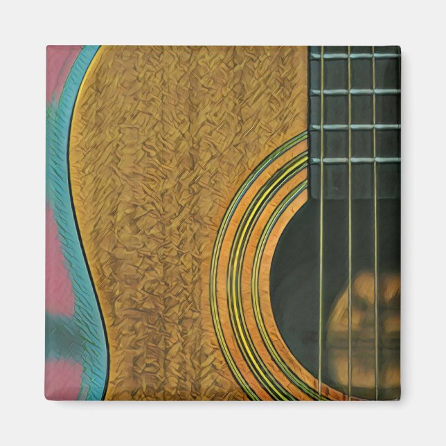 Aimant Cadeau pour musicien guitariste (Devant)