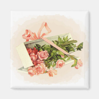 Aimant cadeau Roses roses