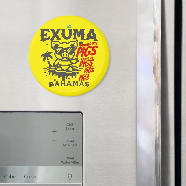 Aimant Cadeau souvenir Bahamas : Exuma Bahamas Swimming P (In situ (réfrigérateur))
