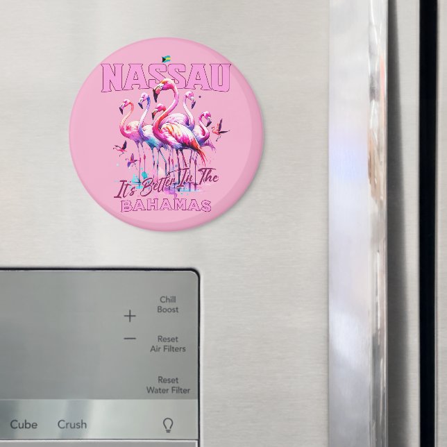 Aimant Cadeau souvenir Bahamas : Flamant rose Nassau Baha (In situ (réfrigérateur))