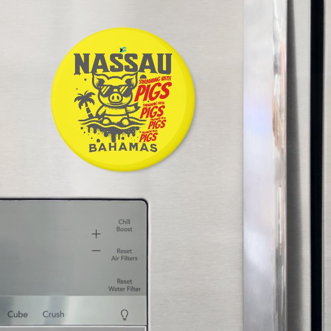 Aimant Cadeau souvenir Bahamas : Nassau Bahamas Swimming  (In situ (réfrigérateur))