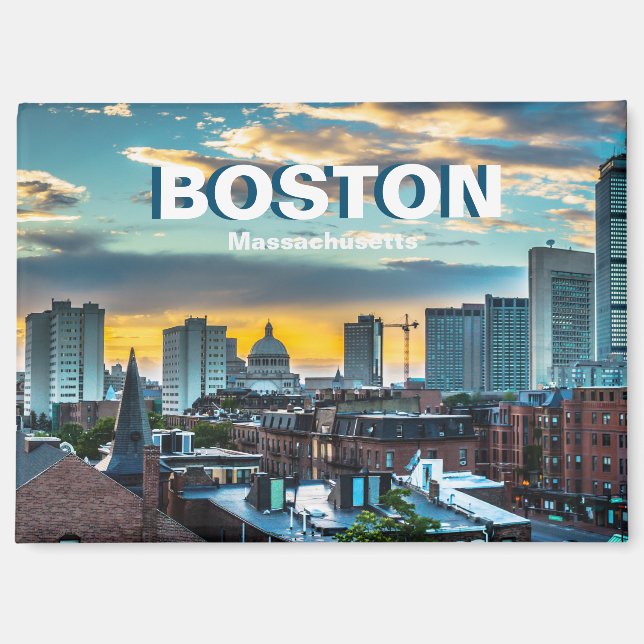 Aimant Cadeau souvenir de la skyline de Boston (Recto)