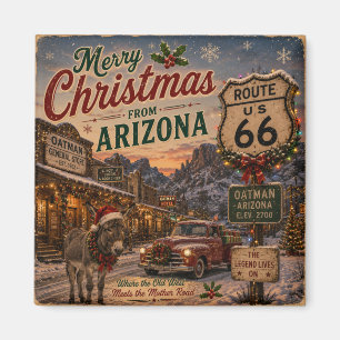 Aimant Cadeau souvenir de Noël d'Oatman Arizona pour réfr