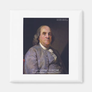 Aimant Cadeaux avec la citation de Ben Franklin "Aime ton