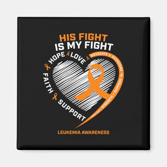 Aimant Cadeaux Combattants Leukemia Sensibilisation Mari  (Devant)