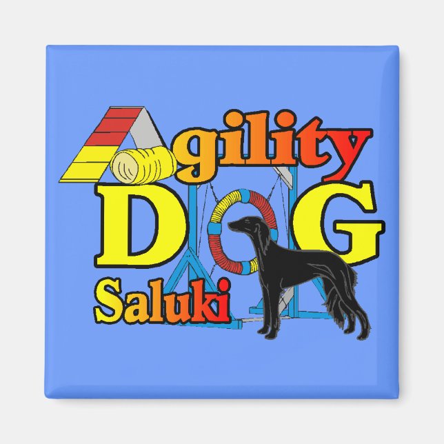 Aimant Cadeaux d'agilité Saluki (Devant)