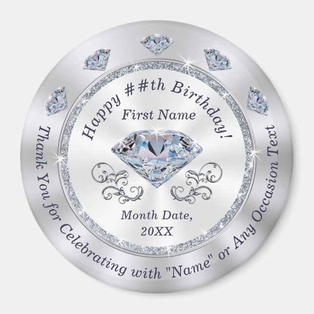 Aimant Cadeaux d'anniversaire personnalisés, Anniversaire (Devant)