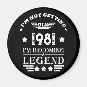 Aimant Cadeaux d'anniversaire vintages personnalisés noir