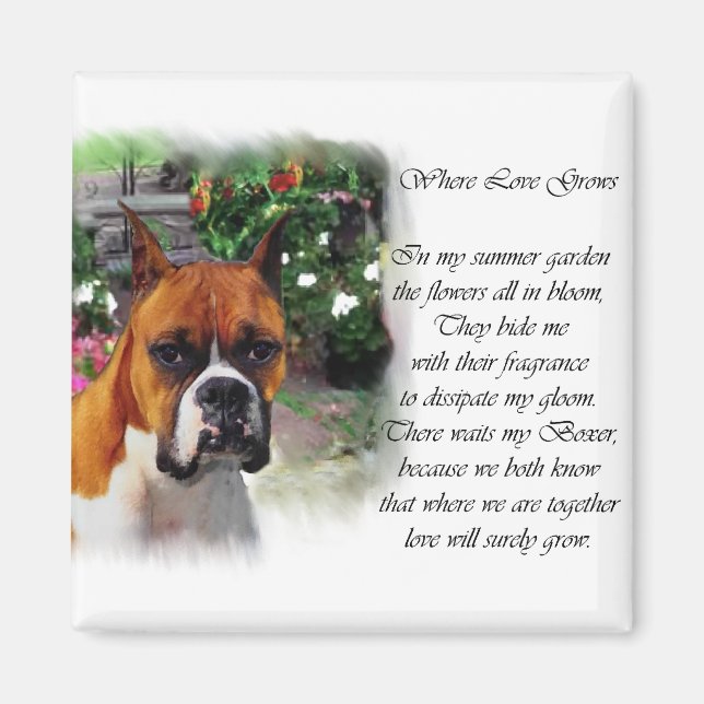 Aimant Cadeaux d'art de chien de boxer (Devant)
