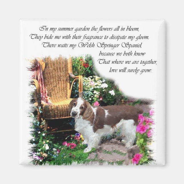 Aimant Cadeaux d'art espagnol Welsh Springer (Devant)