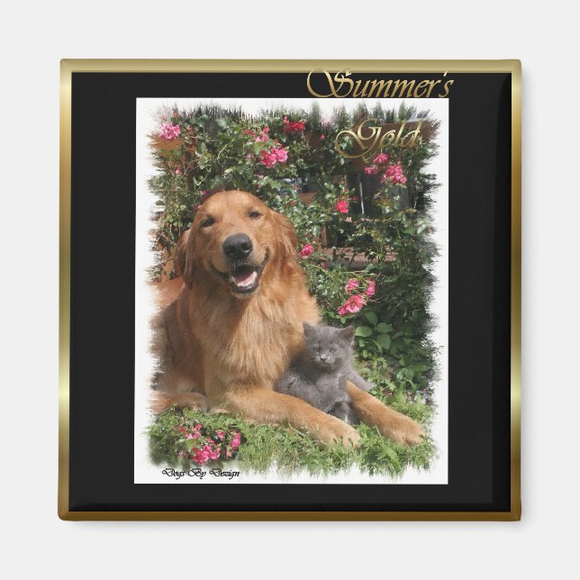Aimant Cadeaux d'art Golden Retriever (Devant)