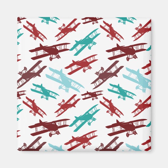 Aimant Cadeaux d'avion Motif vintage Biplane (Devant)