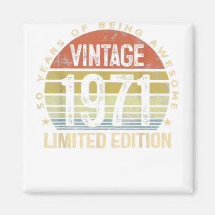 Aimant Cadeaux de 50 ans Vintage 1971 Édition limitée 5