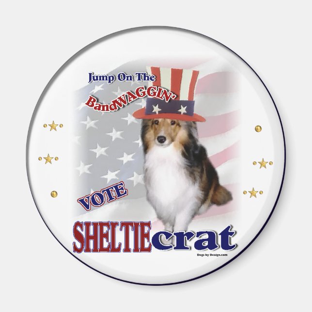 Aimant Cadeaux de Berger des Shetland Sheltie (Devant)