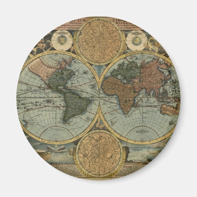 Aimant Cadeaux de cartes du Vieux-Monde (Devant)