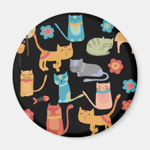 Aimant Cadeaux de chats Kitty colorés pour Amoureux de le