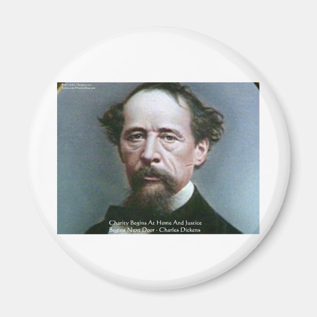 Aimant Cadeaux de citations de Charles Dickens "Charité @ (Devant)