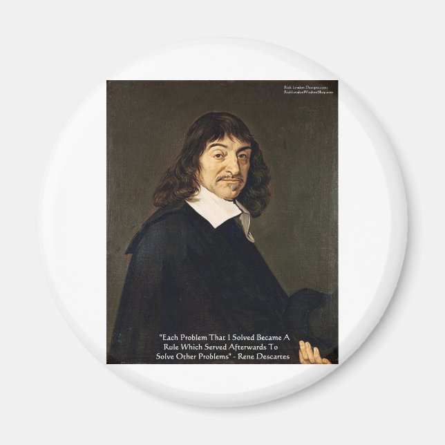Aimant Cadeaux de citations de sagesse de René Descartes  (Devant)