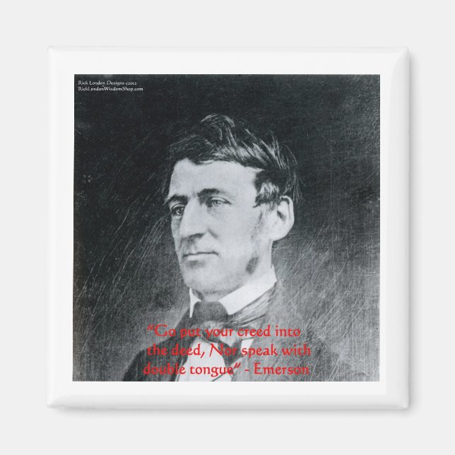 Aimant Cadeaux de citations d'Emerson "Créez l'acte" de s (Devant)