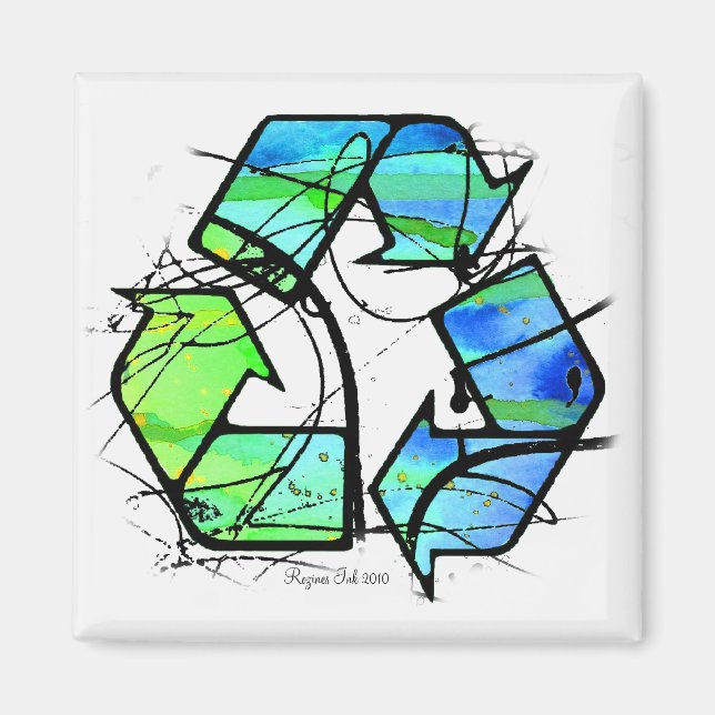 Aimant Cadeaux de la Journée de la Terre Réutiliser, Rédu (Devant)