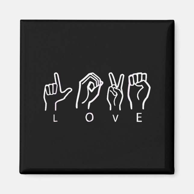 Aimant Cadeaux de la Saint-Valentin en langue des signes  (Devant)