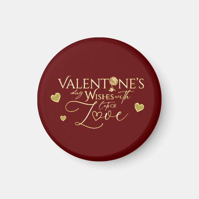 Aimant Cadeaux de la Saint-Valentin rouges (Devant)
