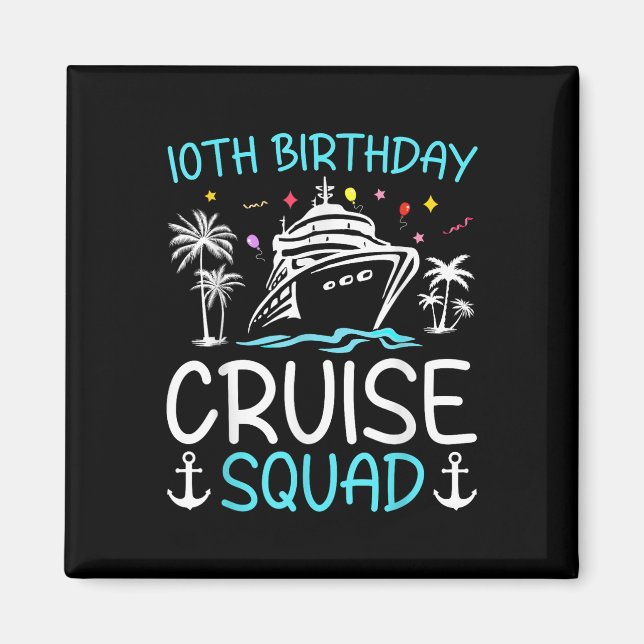 Aimant Cadeaux de l'équipage de croisière pour 10e annive (Devant)