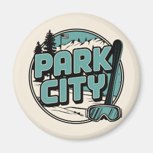 Aimant Cadeaux de montagne de Park City Utah Rétro Vintag
