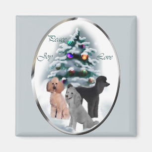 Aimant Cadeaux de Noël de caniche
