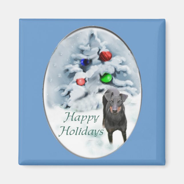 Aimant Cadeaux de Noël de Manchester Terrier (Devant)