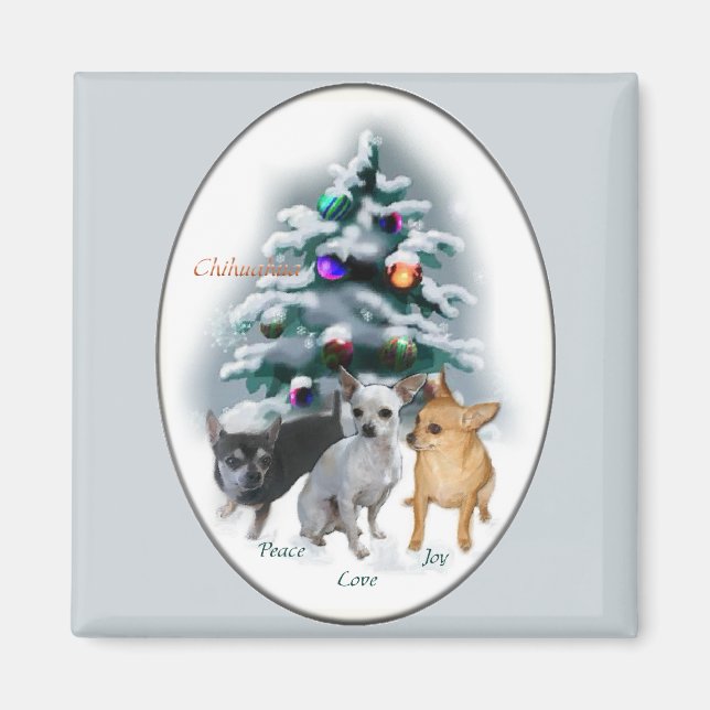 Aimant Cadeaux de Noël du Chihuahua (Devant)