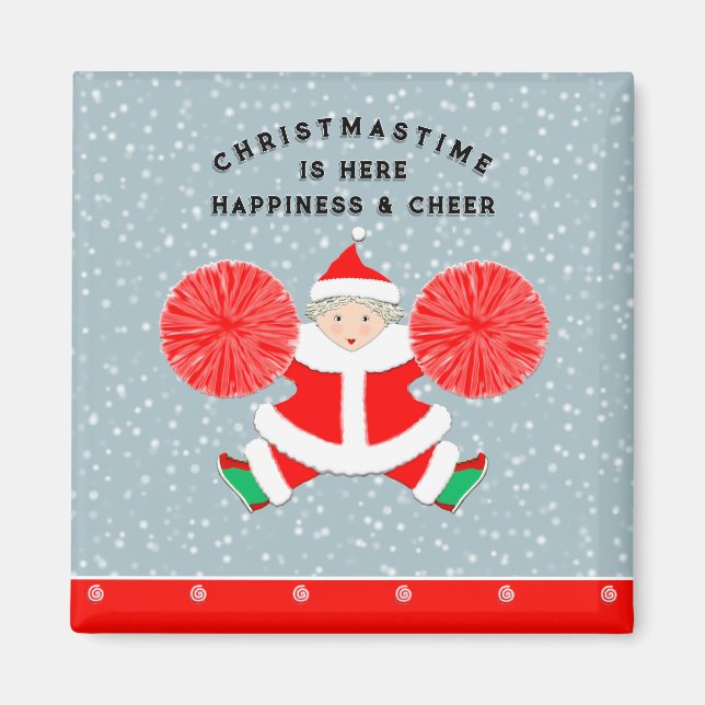 Aimant Cadeaux de Noël pour meneuses de claque (Devant)