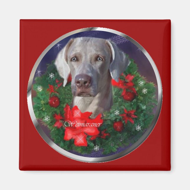 Aimant Cadeaux de Noël Weimaraner (Devant)