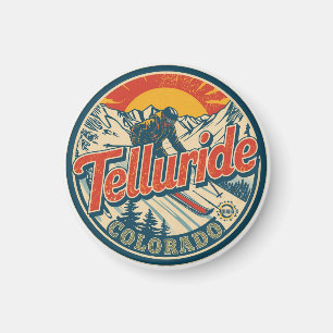 Aimant cadeaux de ski vintage Telluride colorado extérieu
