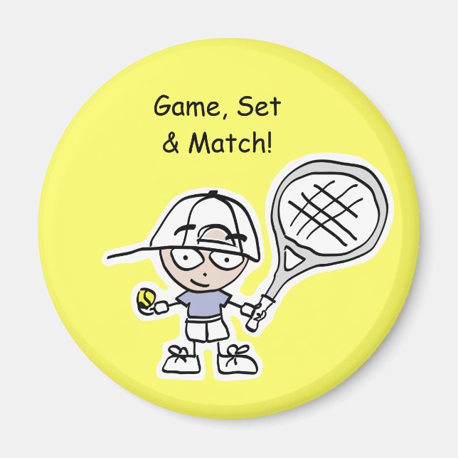 Aimant Cadeaux de tennis et cartes pour joueurs de tennis (Devant)