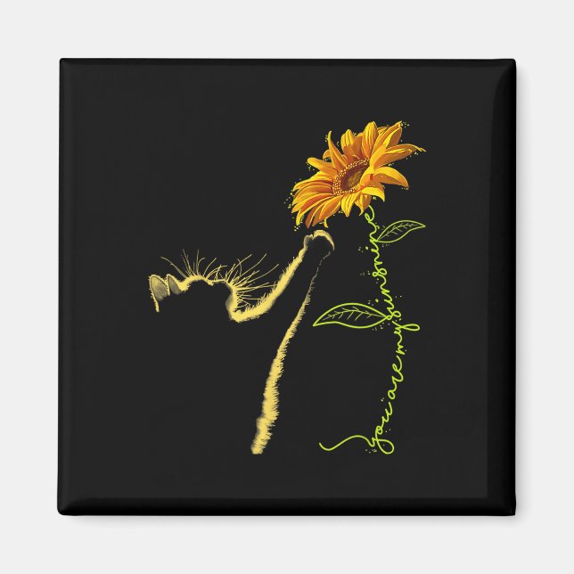 Aimant Cadeaux De Tournesol Chat Pour Amoureux de les cha (Devant)