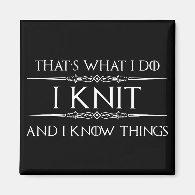 Aimant Cadeaux de tricot pour Knitters - Funny I Knit (Devant)