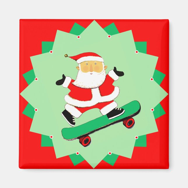 Aimant Cadeaux de vacances de planche à roulettes pour re (Devant)