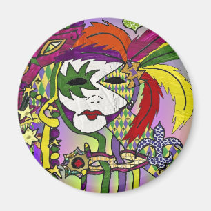 Aimant Cadeaux de vêtements de masques à plumes de Mardi